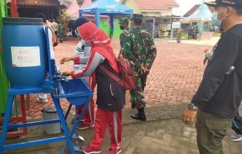 Penutupan TMMD 110 Bojonegoro, Semua Peserta Diwajibkan Mencuci Tangan